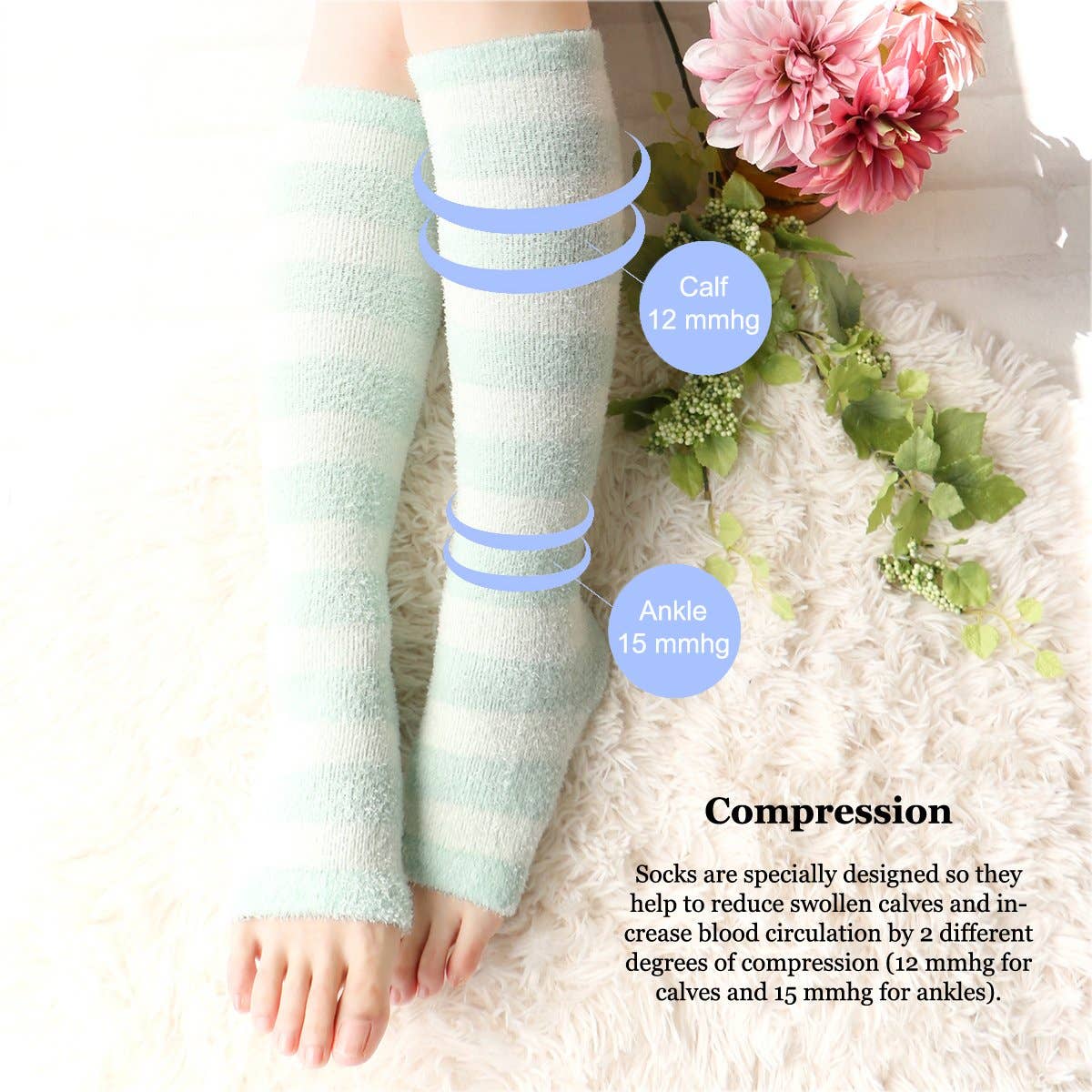 Cherrystone/Toeless Compression Knee High Socks