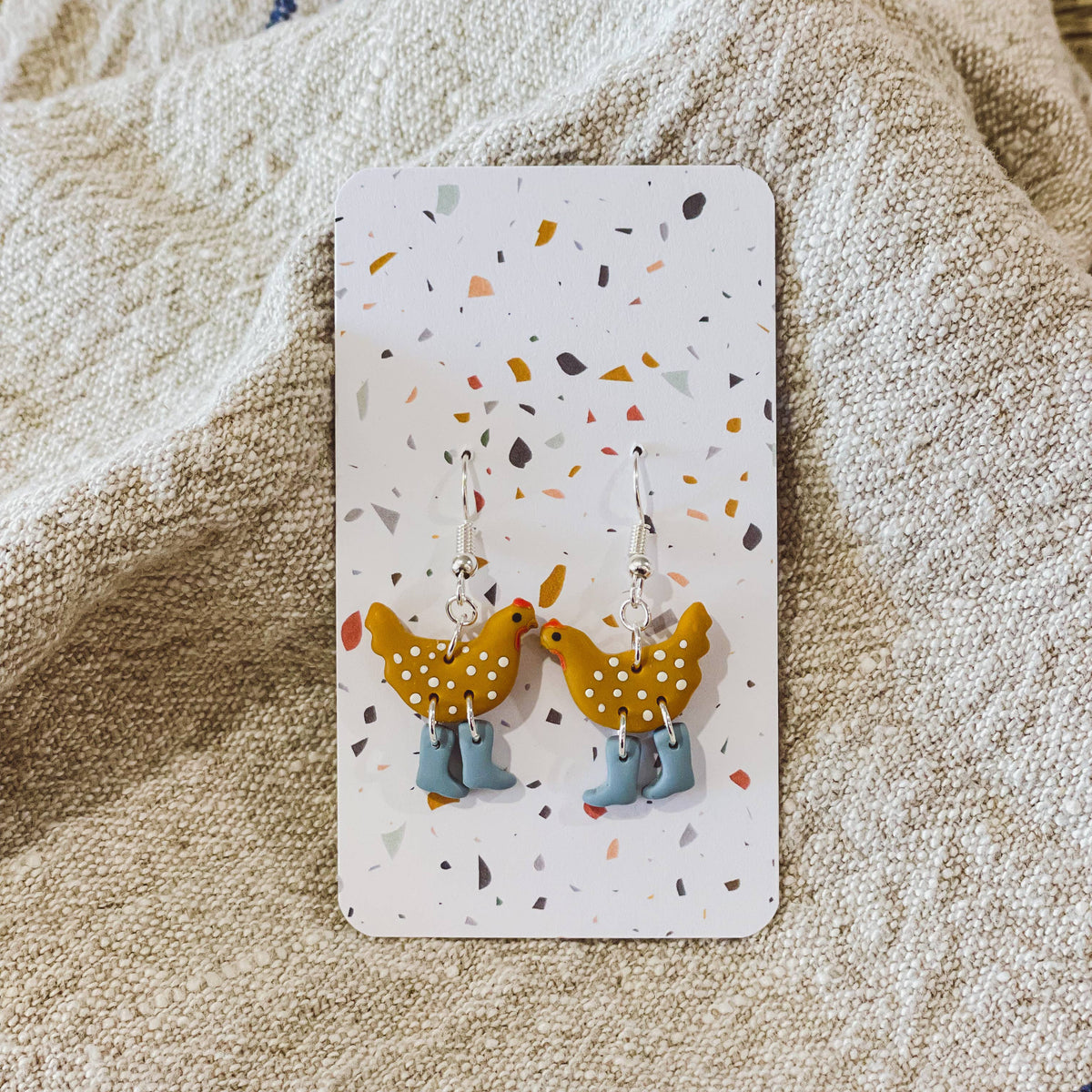 Sydni Carlson Art/Chickens with Boots Earrings