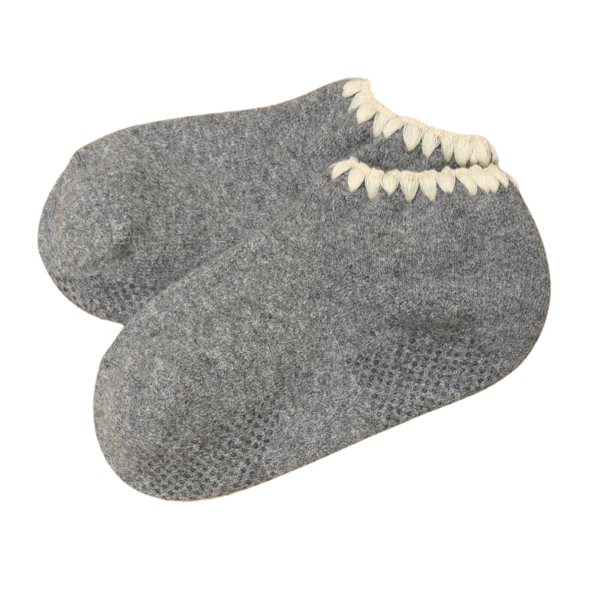 Handcrafted Angora Slipper Socks | Grips | M