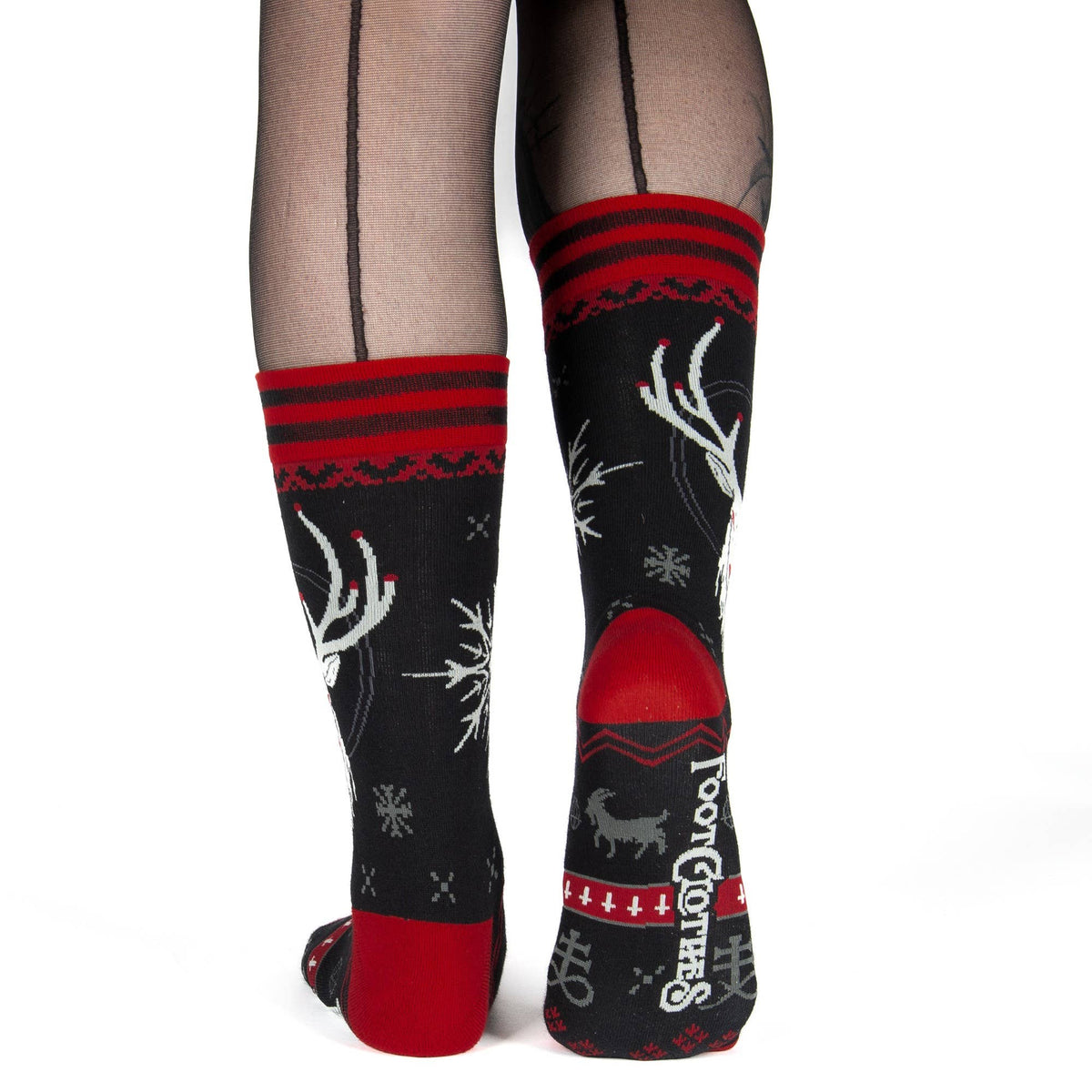 Foot Clothes/Beelzebuck Ugly Xmas Sweater Crew Socks