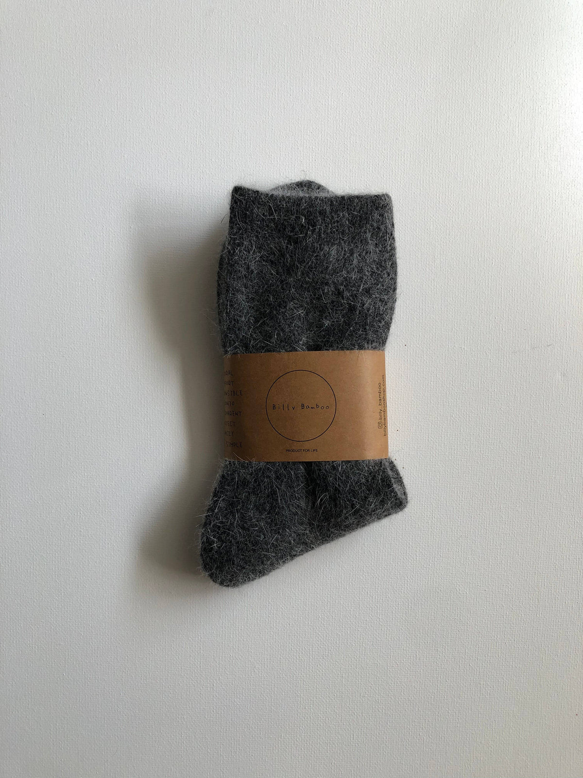 Billy Bamboo/FLUFFY ANGORA SOCKS - NEUTRAL