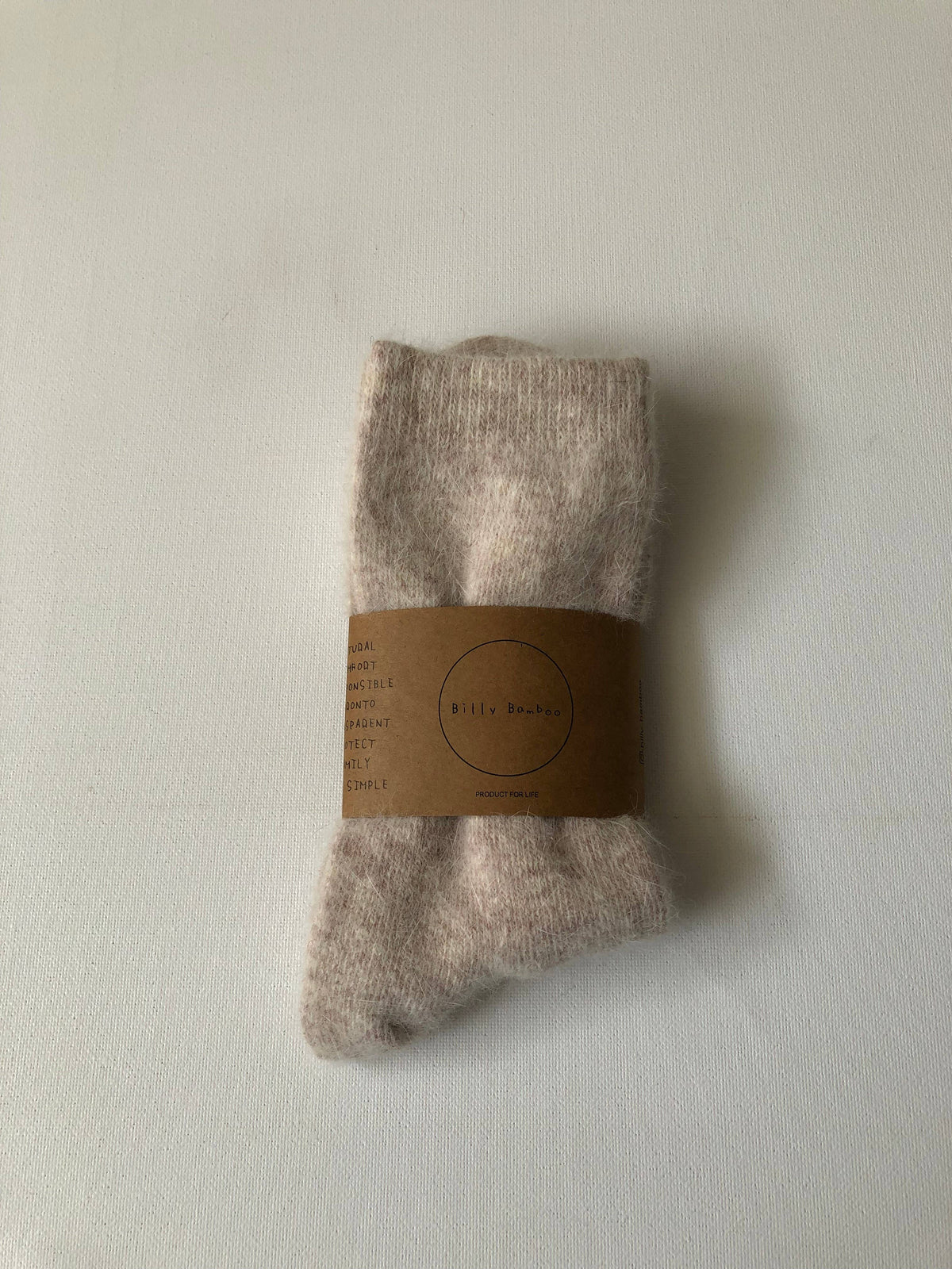 Billy Bamboo/FLUFFY ANGORA SOCKS - NEUTRAL