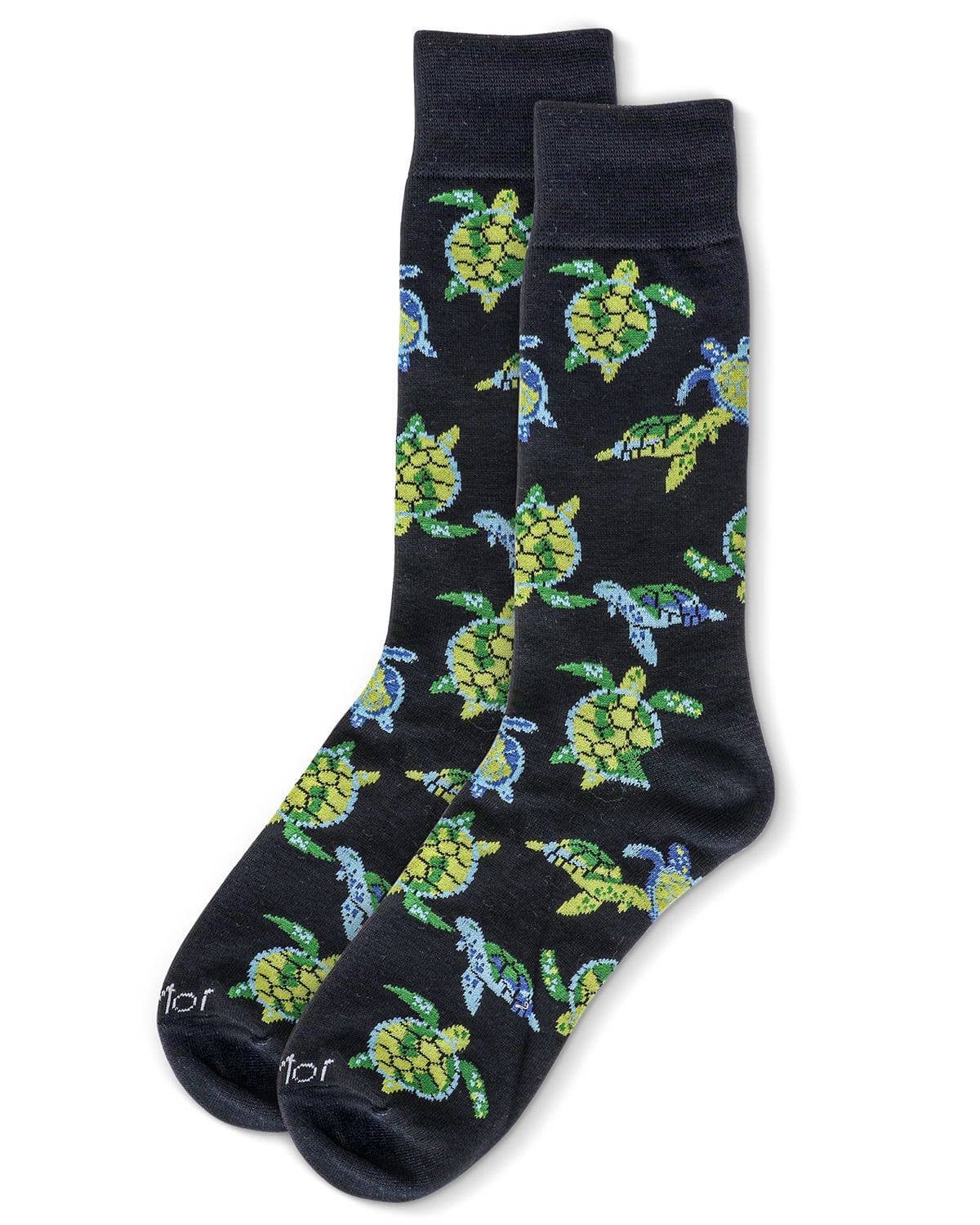 Memoi Men&#39;s Turtles Bamboo Crew Socks