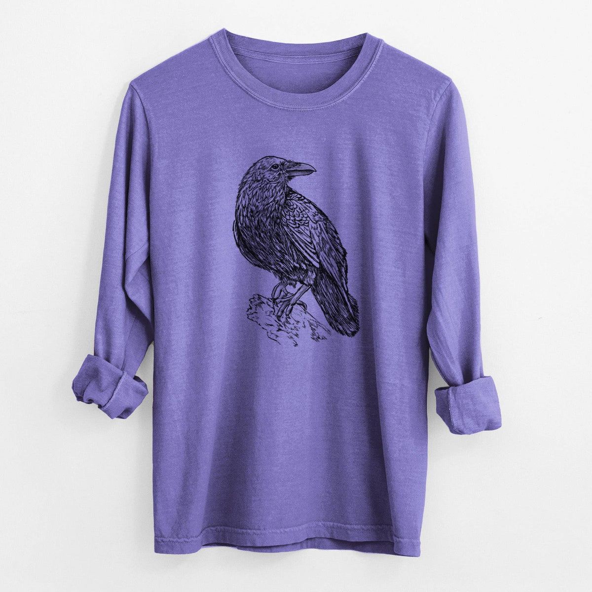 BeCause/Corvus corax - Common Raven - Heavyweight 100% Cotton Long Sleeve