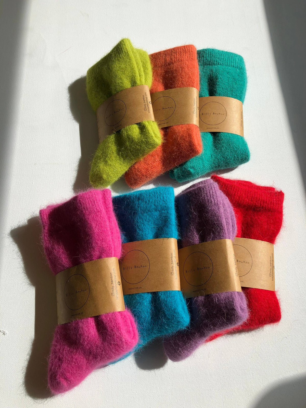 Billy Bamboo/FLUFFY ANGORA SOCKS - CRYSTALS