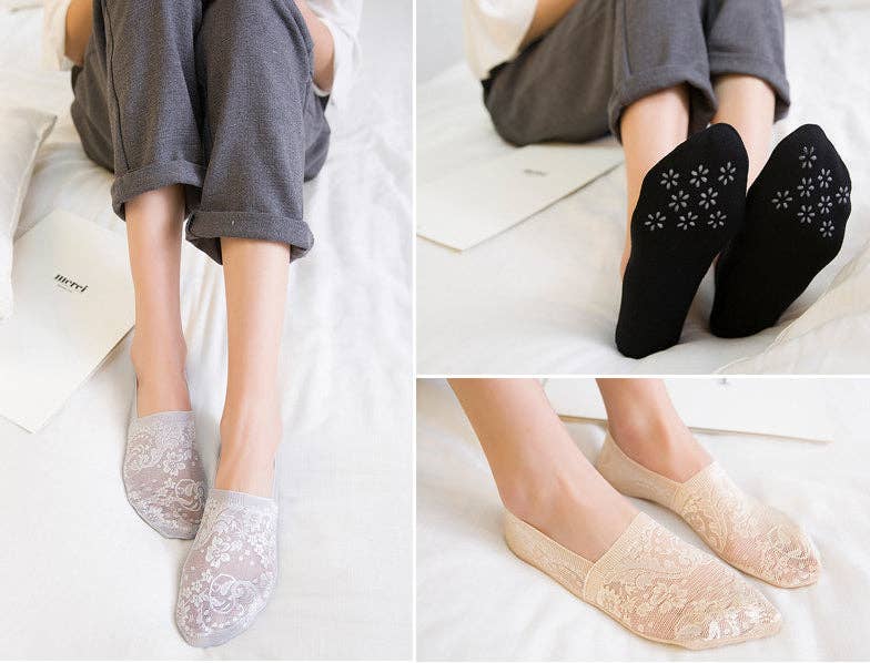 Gohobi/Spring/Summer Women&#39;s Lace Boat Socks