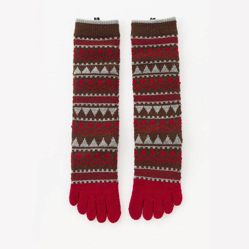Knitdo/Wool Blend Forest Textile Midcalf Toe Socks