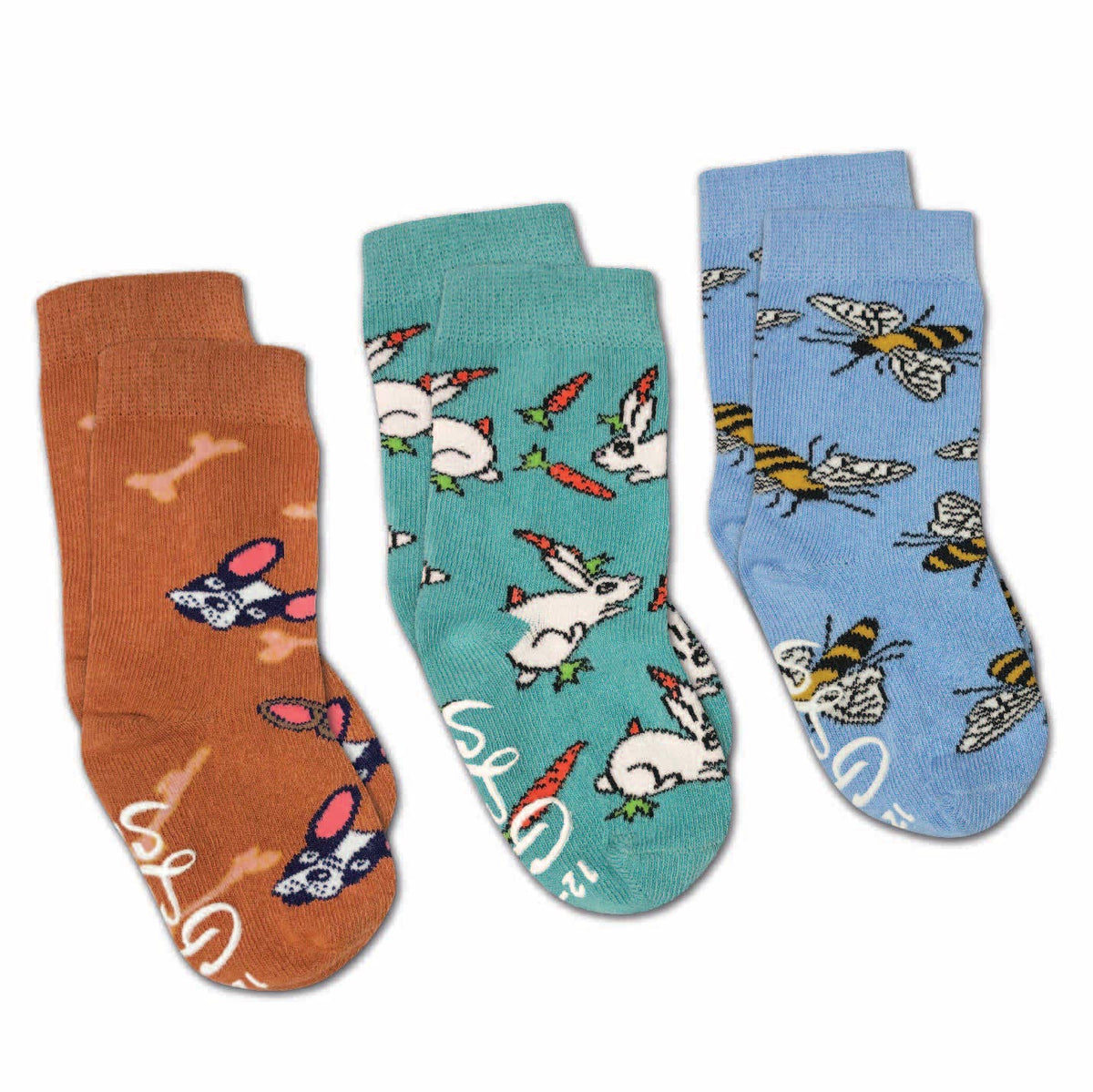 Copy of Good Luck Socks Bees, Bunnies And Dogs Kids Socks / 3-Pack