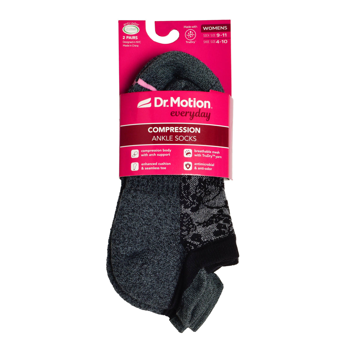 Dr. Motion/Pretty Lace Texture | Ankle Compression Socks For Women