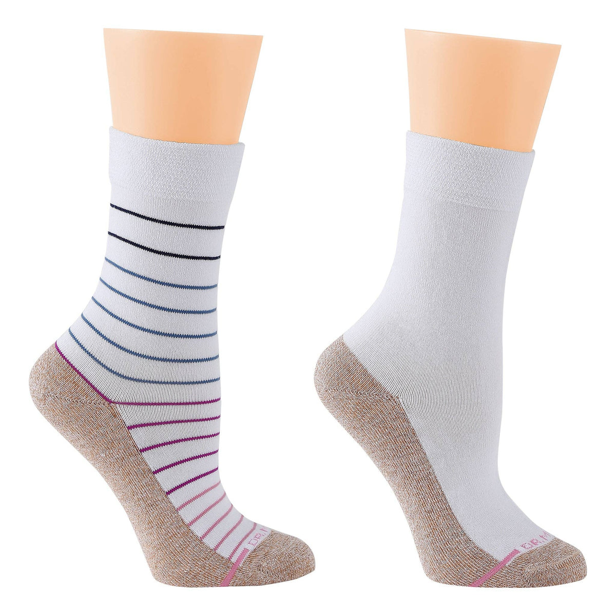 Dr. Motion/Pin Stripe | Comfort Top Socks For Women