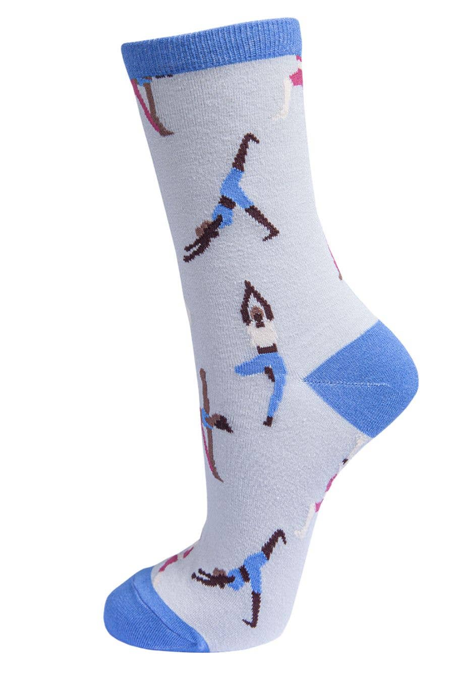 Sock Talk/Women's Yoga Bamboo Socks in Light Grey