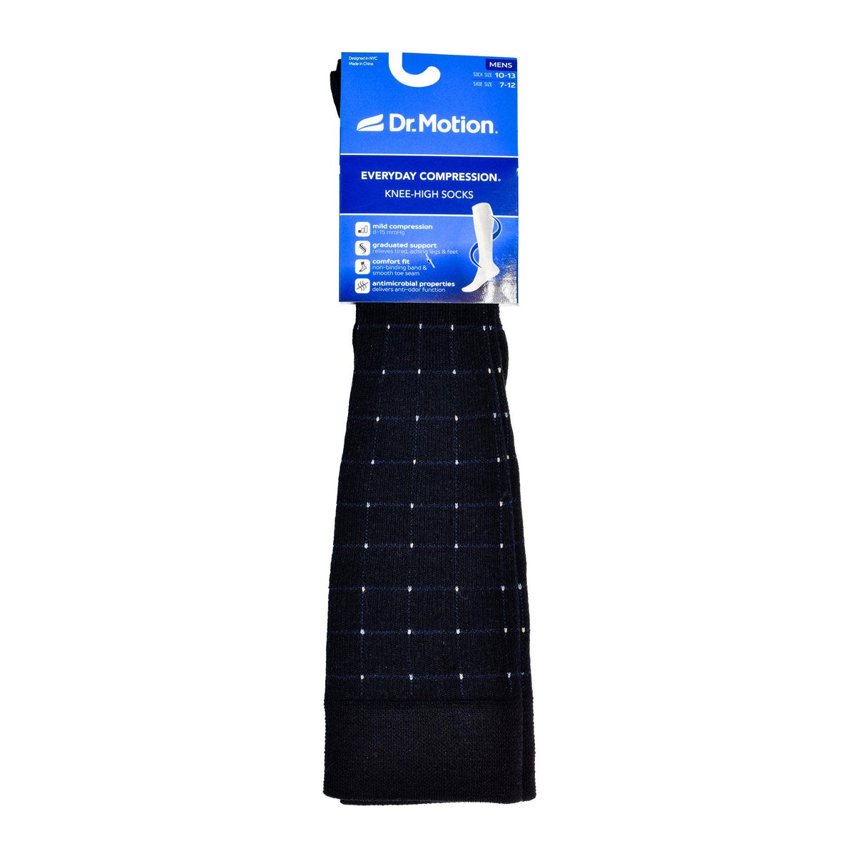 Dr. Motion/Pin Dot Grid | Knee-High Compression Socks For Men