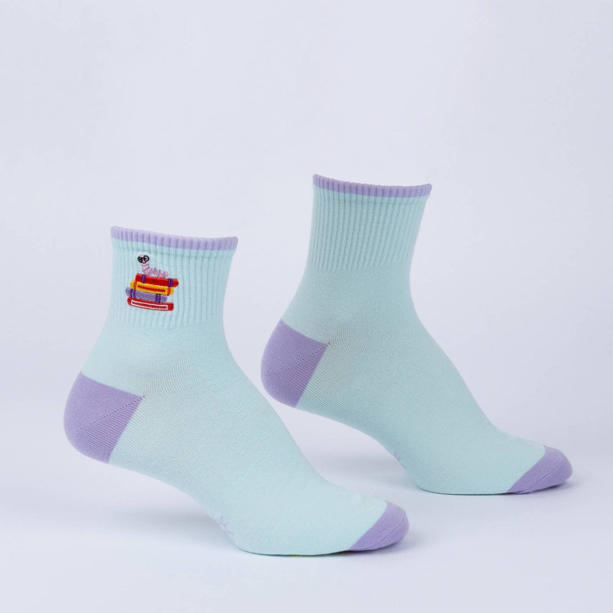 Sock it to Me/Embroidered Quarter Sock: Book Worm