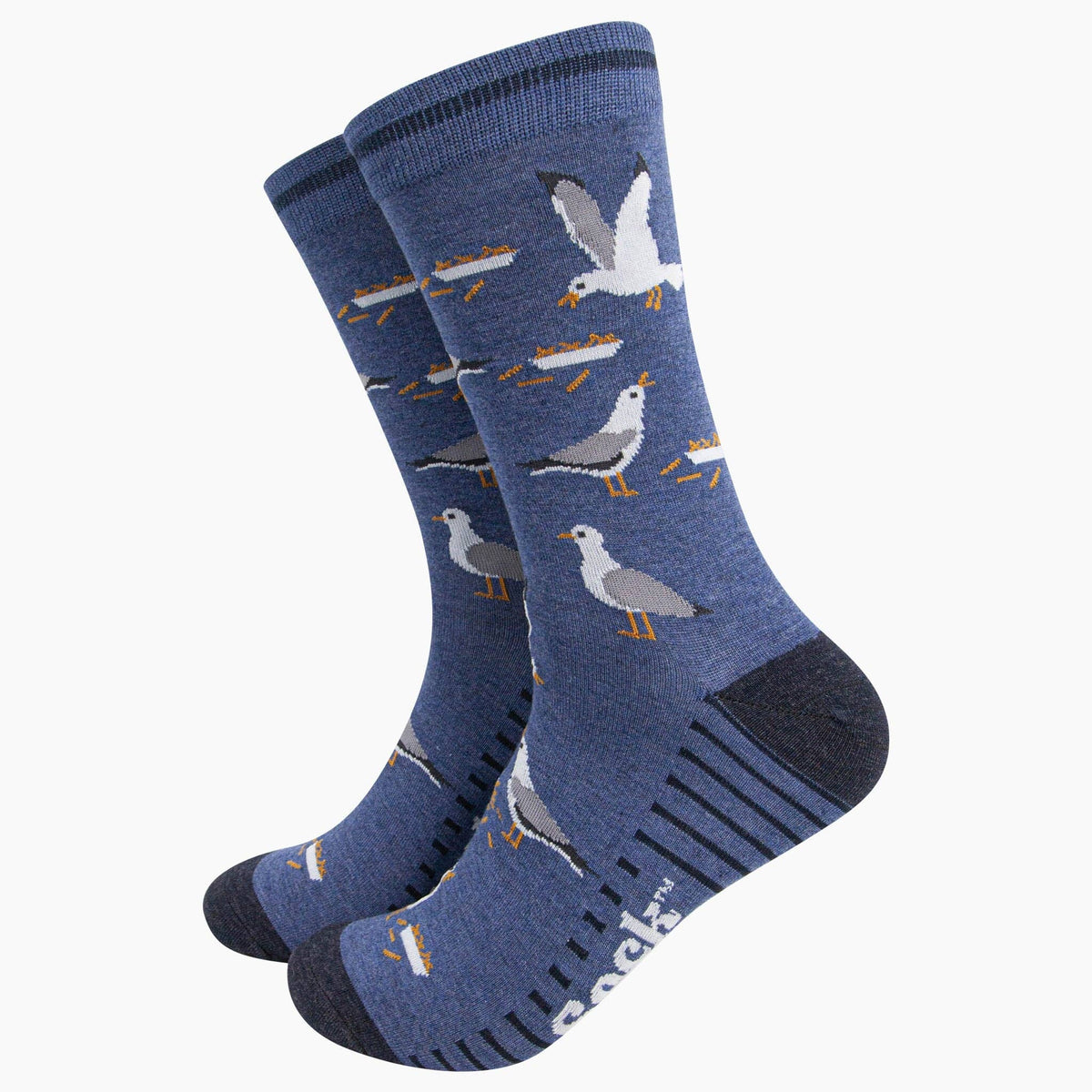 Sock Talk/Men&#39;s Bamboo Socks - Denim Blue, Thieving Seagulls