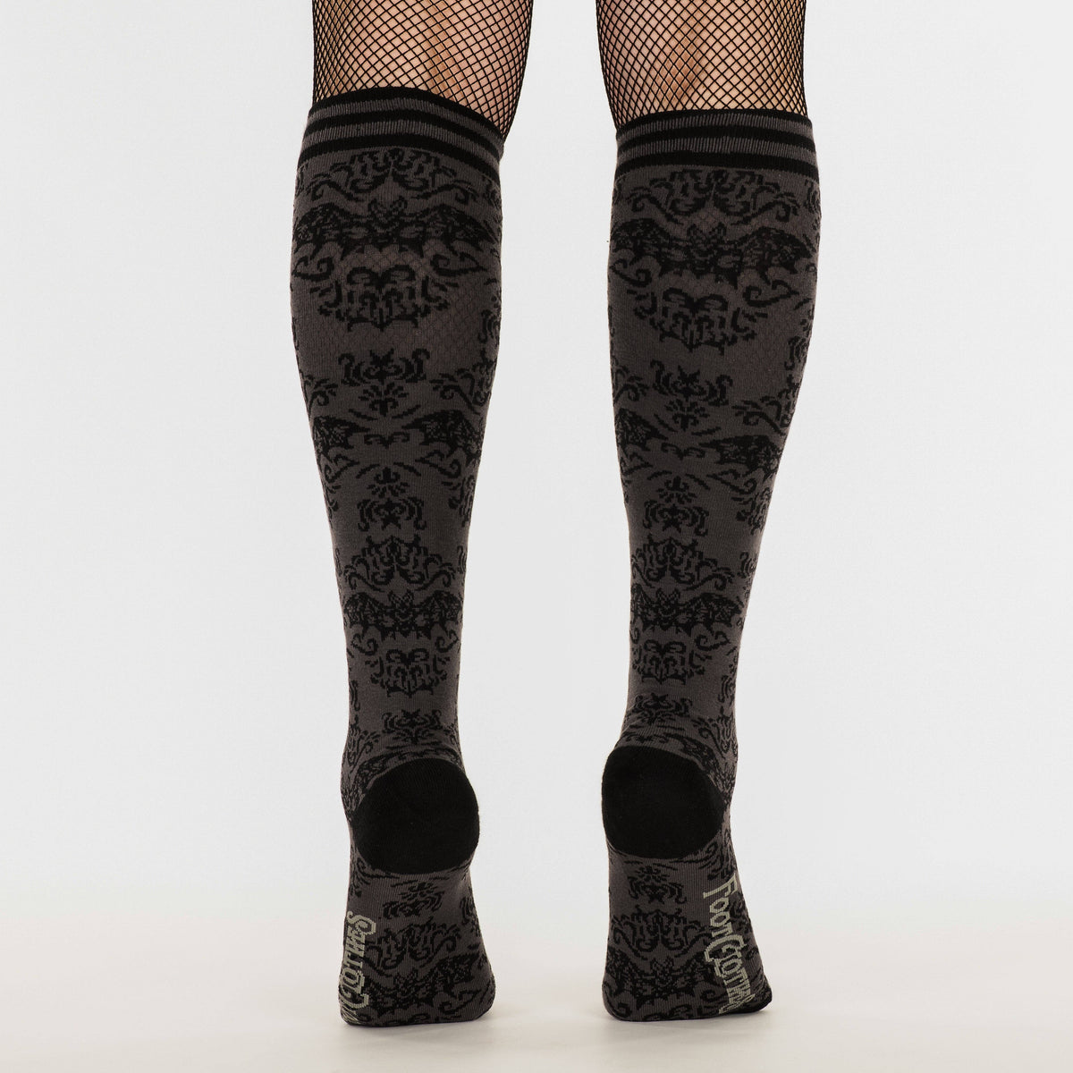 Foot Clothes/Bat Damask Knee High Socks