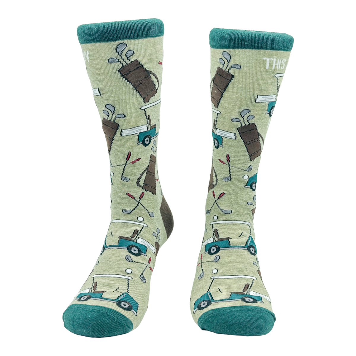 Crazy Dog/Men&#39;s This Is How I Roll Socks Funny Golf Cart Golfing Lover