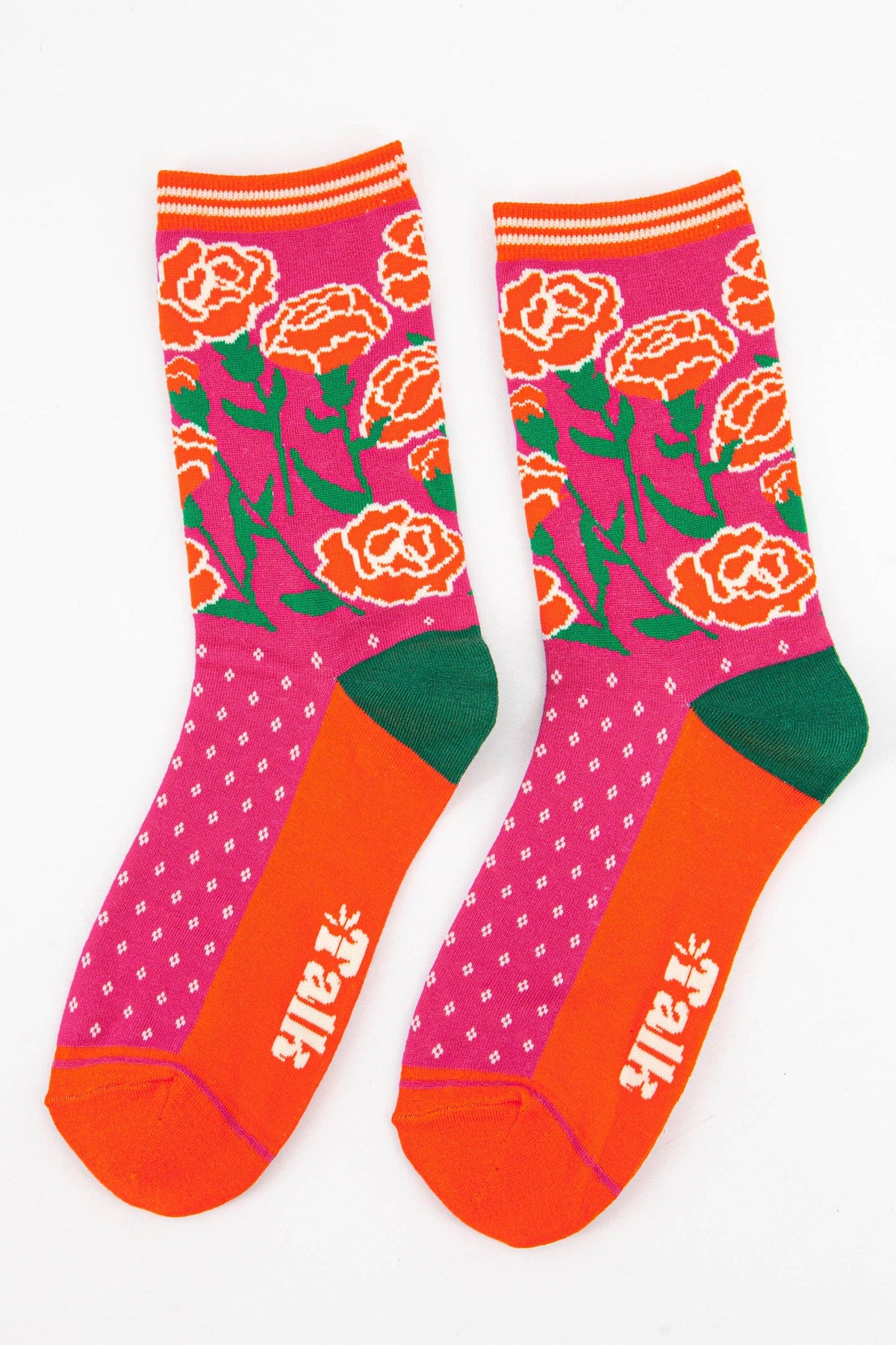 Sock Talk/Women's Carnation Floral Print Bamboo Socks