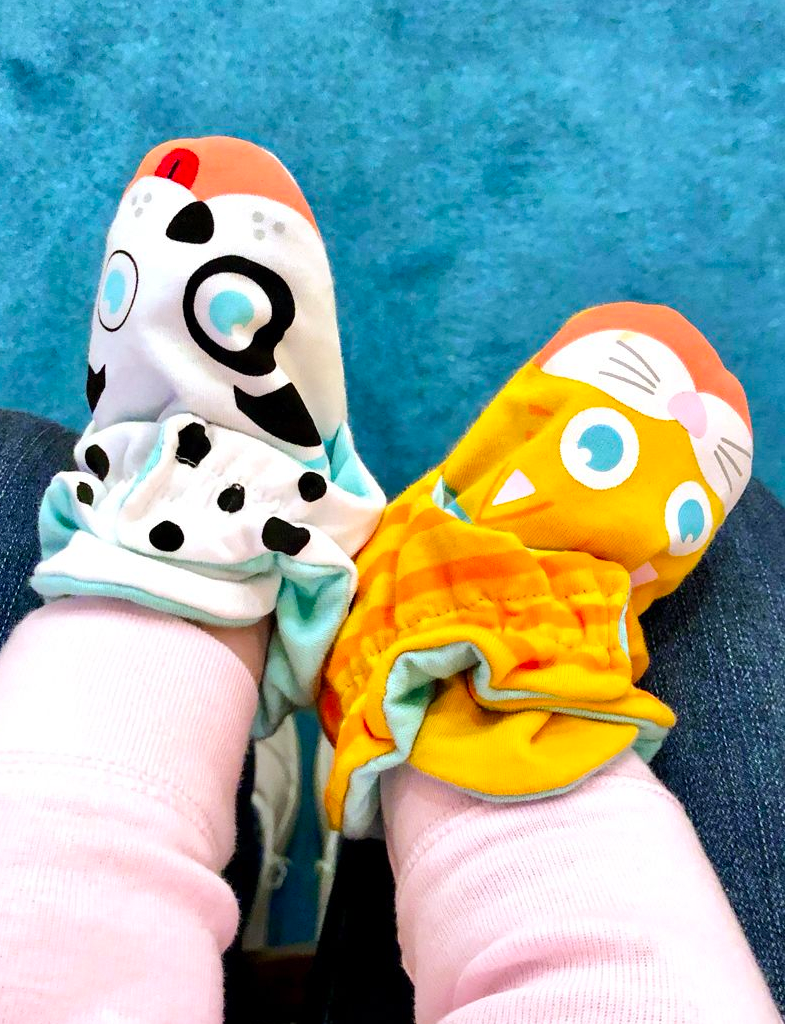 Pals/Kitten &amp; Puppy Non-Slip Mismatched Baby Booties