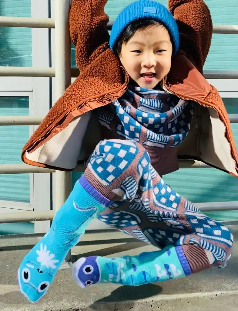 Dolphin & Fish Mismatched Non-Slip Kids Socks