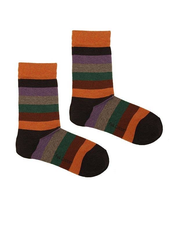 Full Colour/ORANGE MELANGE STRIPED SOCK