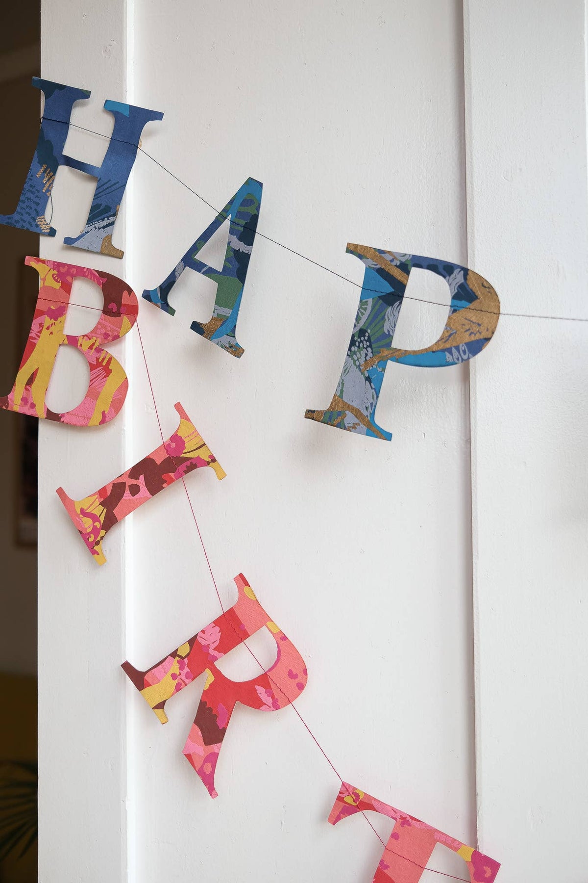 East End Press - Happy Birthday - Recycled Red Mix Sewn Garland