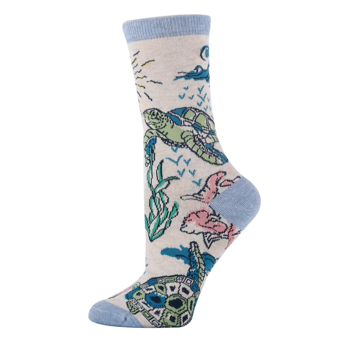 Oooh Yeah/Turtle Breeze | Women's Funny Cotton Crew Socks