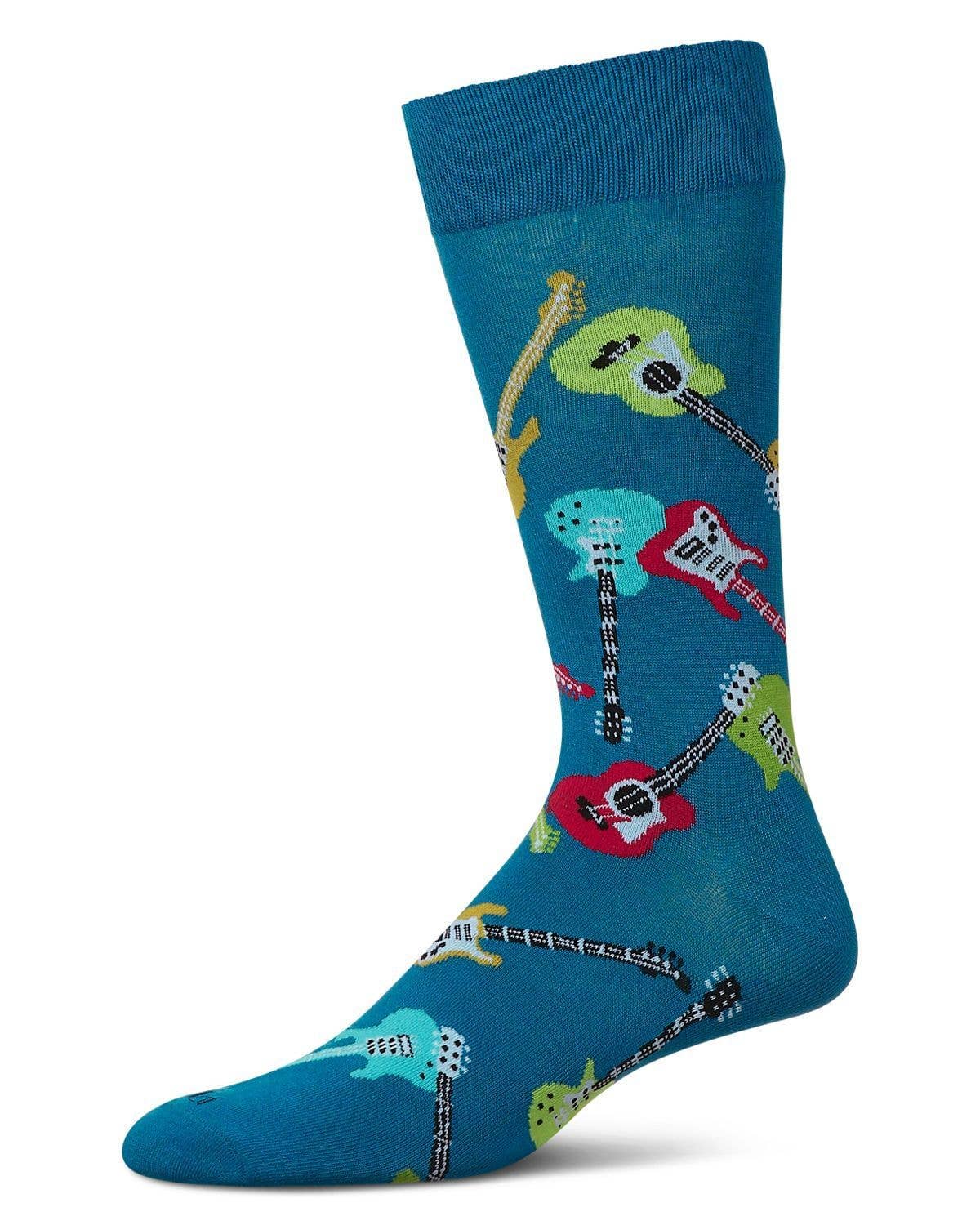 Memoi/Men's Guitars Rayon from Bamboo Crew Socks