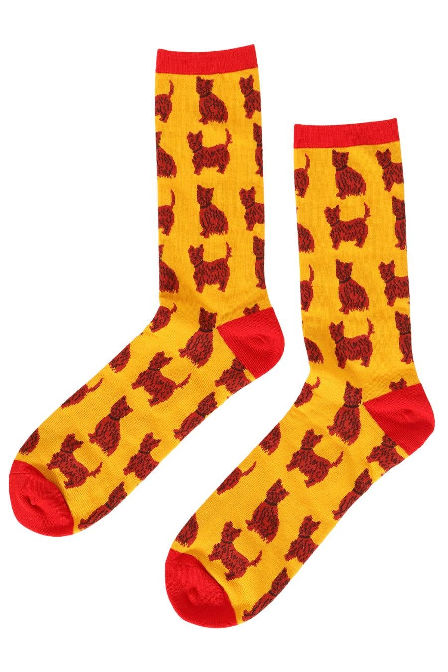 Sock Talk/Mens Dog Socks Schnauzer Print Animal Novelty Cotton Socks-SALE