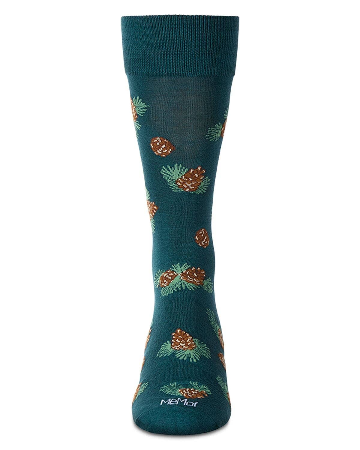 Memoi/Pinecones Men`s Bamboo Crew
