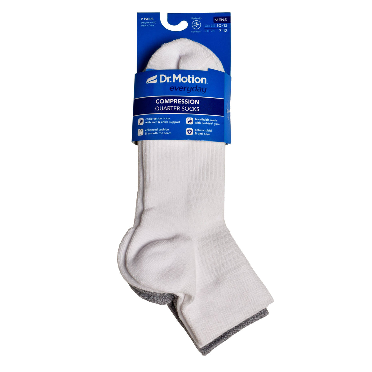 Dr. Motion/Solid | Quarter Compression Socks For Men