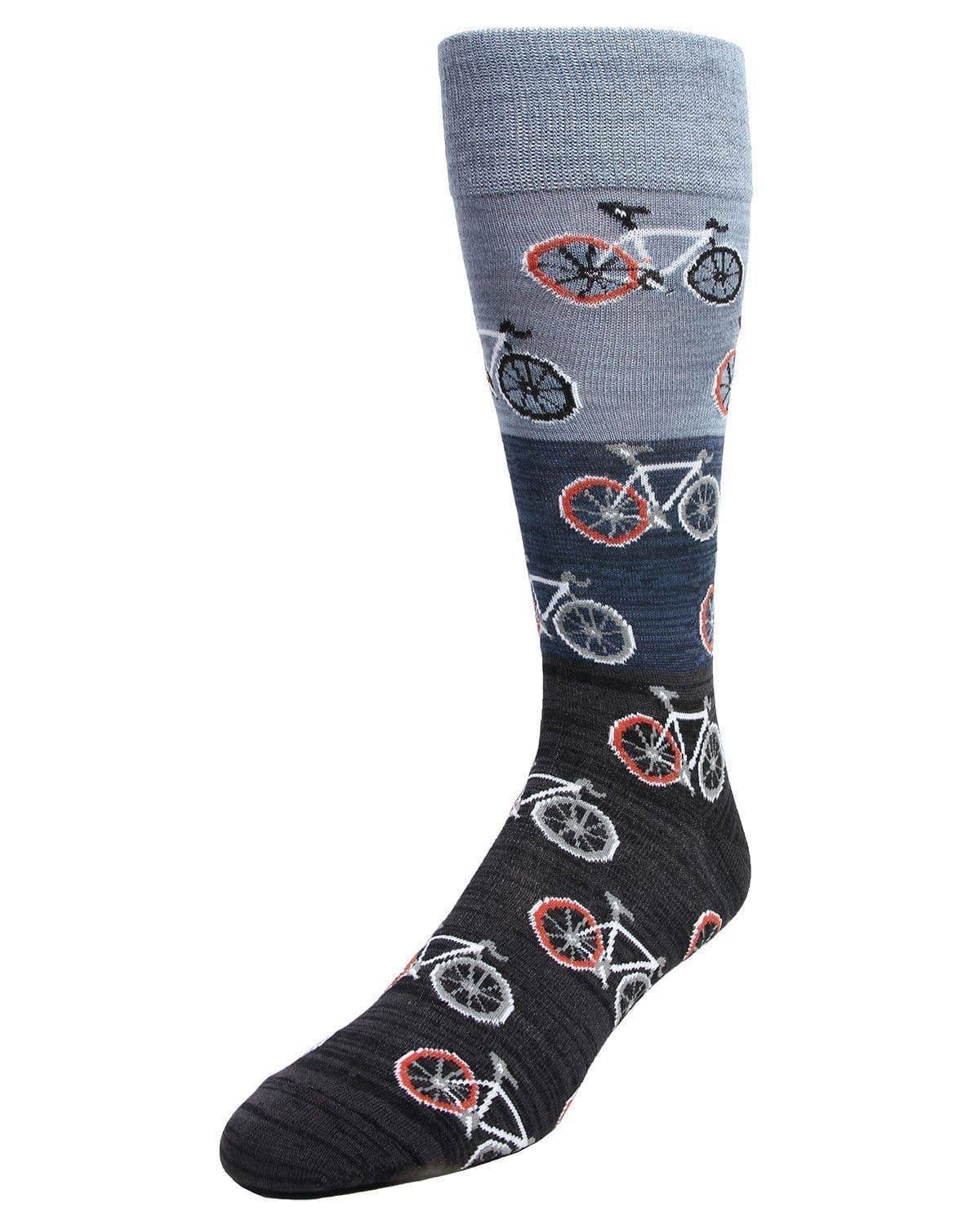 MeMoi Bicycles Patterned Men&#39;s Crew Sock