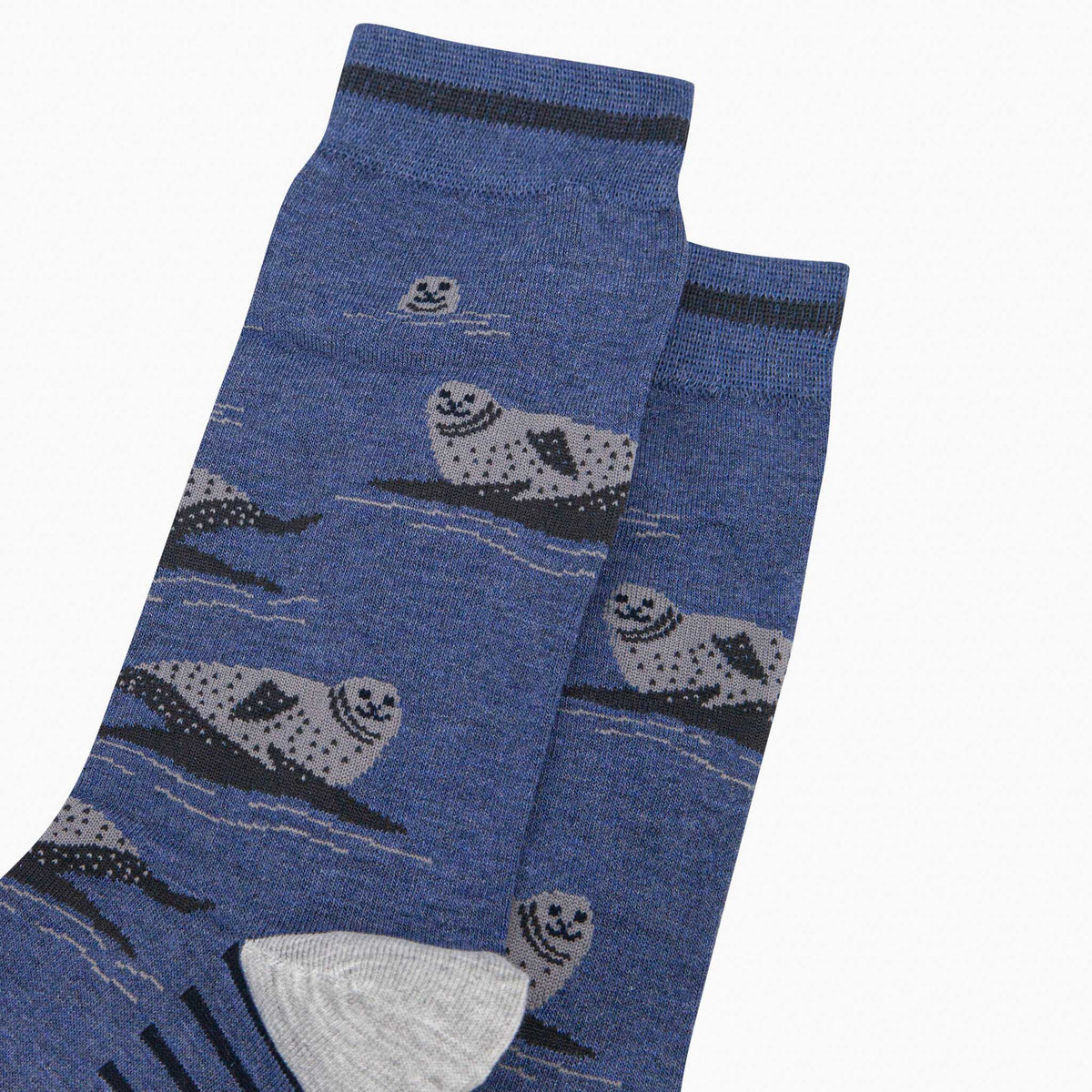 Sock Talk/Men&#39;s Bamboo Socks - Denim Blue, Seals