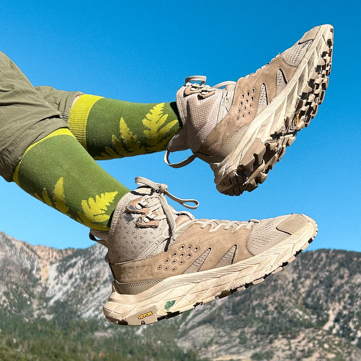 Mustard Beetle/Crew Socks: Fern