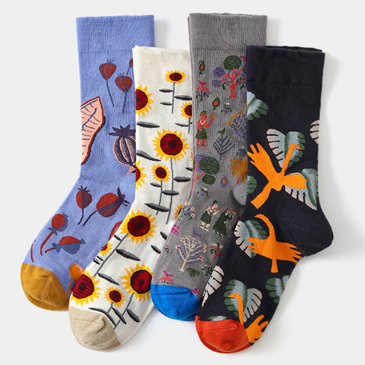 Yuppie Sox SUNFLOWER GRAPHIC FASHION COTTON SOCKS