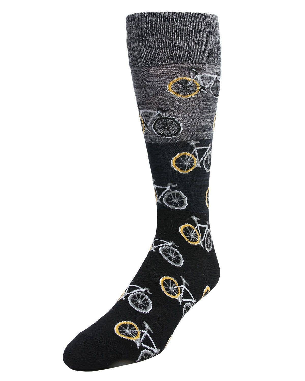 MeMoi Bicycles Patterned Men&#39;s Crew Sock