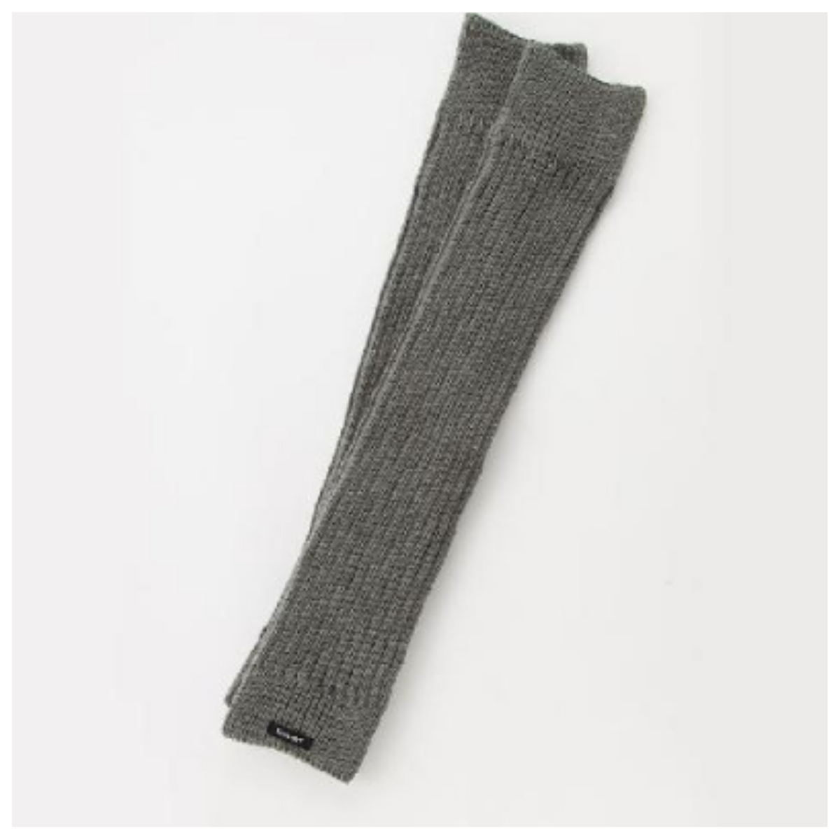 Knitido Ribbed Leg Warmer in heather gray on display