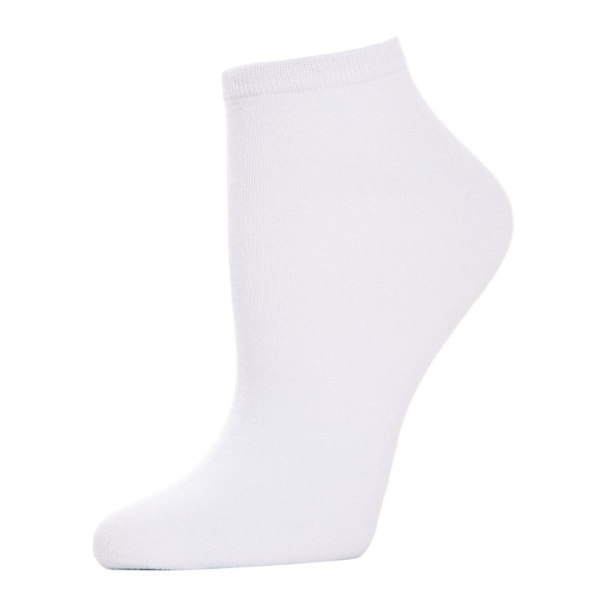 White MeMoi Bamboo Low Cut women&#39;s sock on display from side