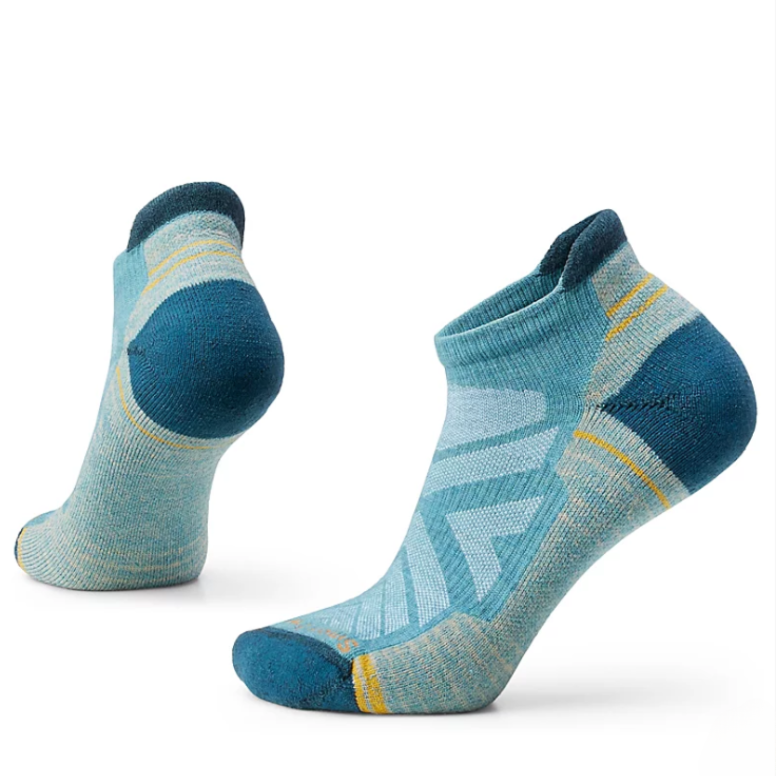 Smartwool Hike Light Cushion Low Ankle women's ankle on display feet. Shown in Cascade Green. 