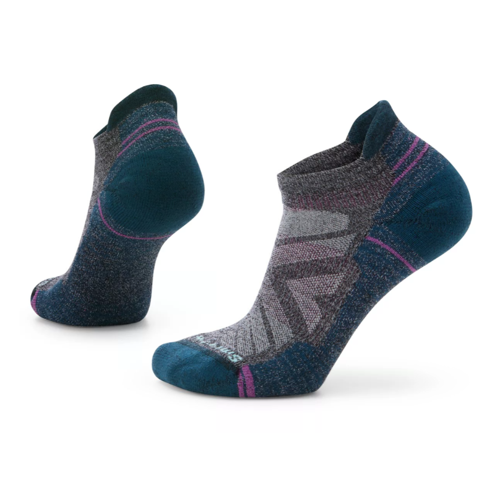 Smartwool Hike Light Cushion Low Ankle women's ankle on display feet. sock