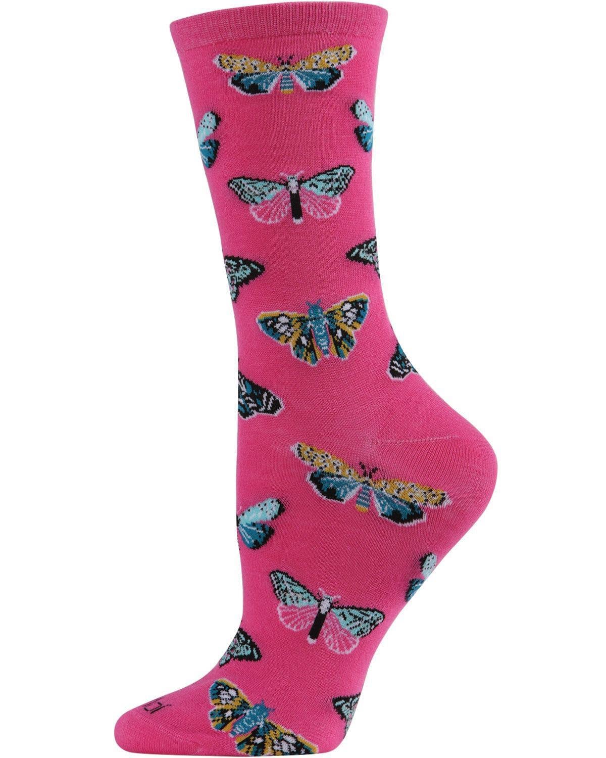 MeMo/Butterfly Bamboo Blend Crew Socks