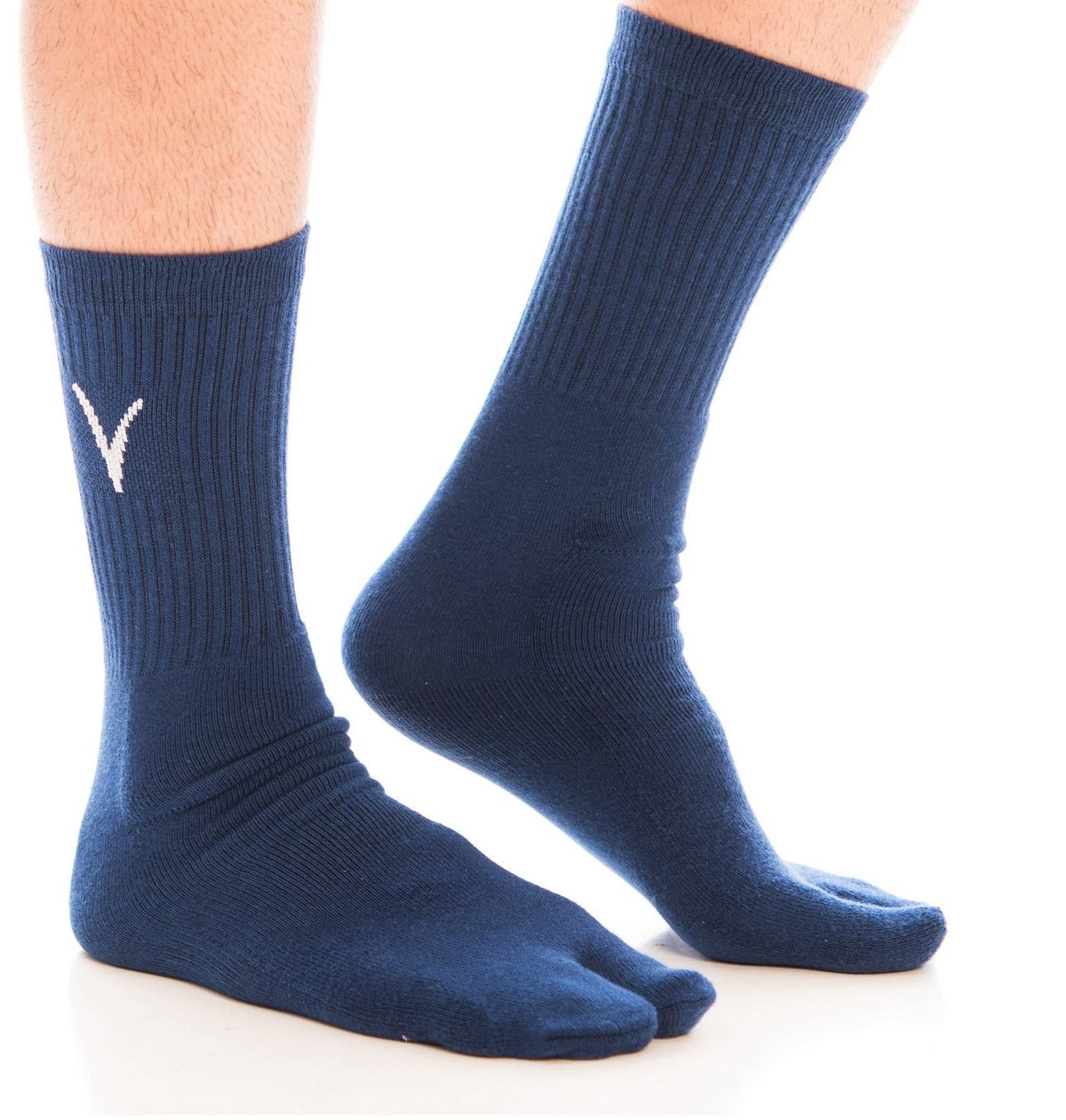 V toe Split Toe Thicker Blue Crew Flip-Flop Tabi Big Toe Socks