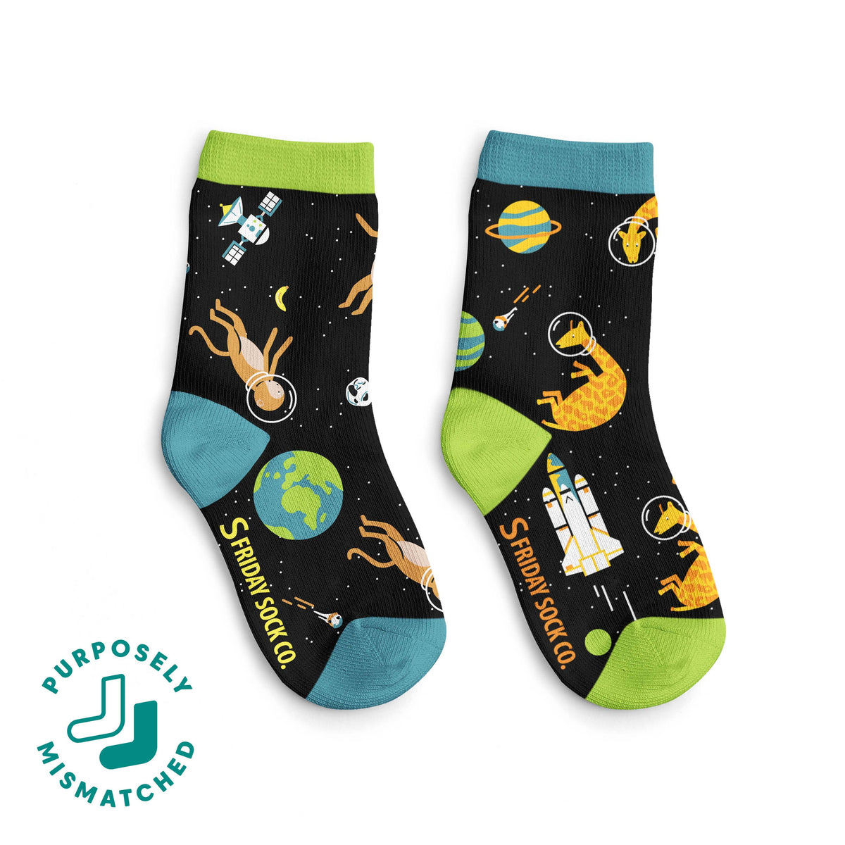 Friday Sock Co/Kid's Animals with Space Helmets Socks