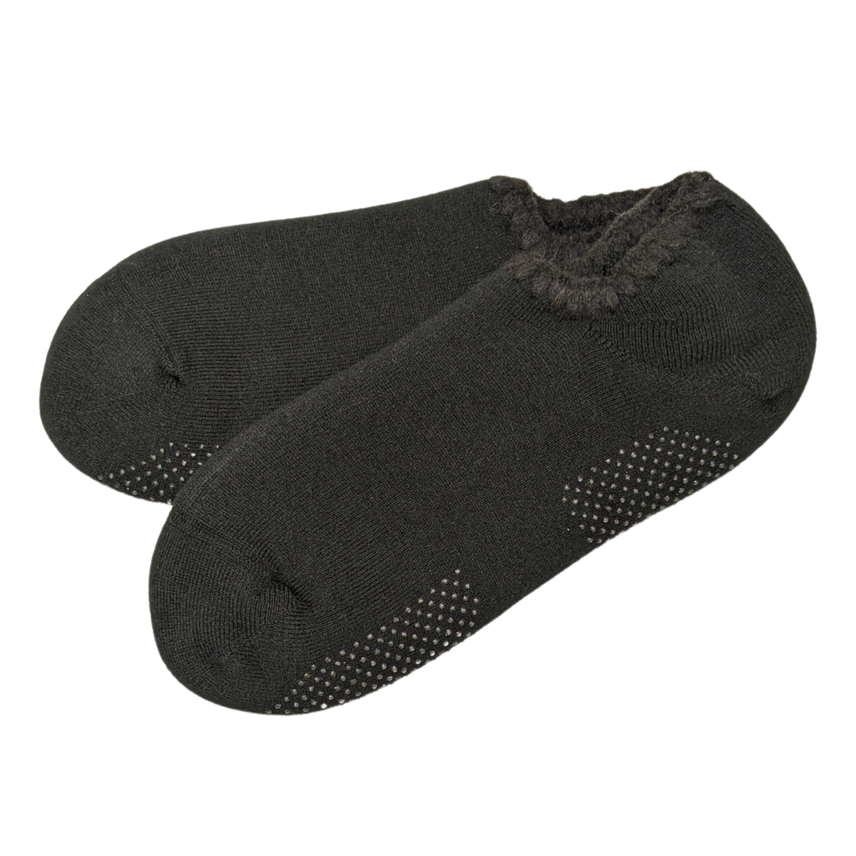 Cherrystone/Handcrafted Wool Slipper Socks with Grips Size Large
