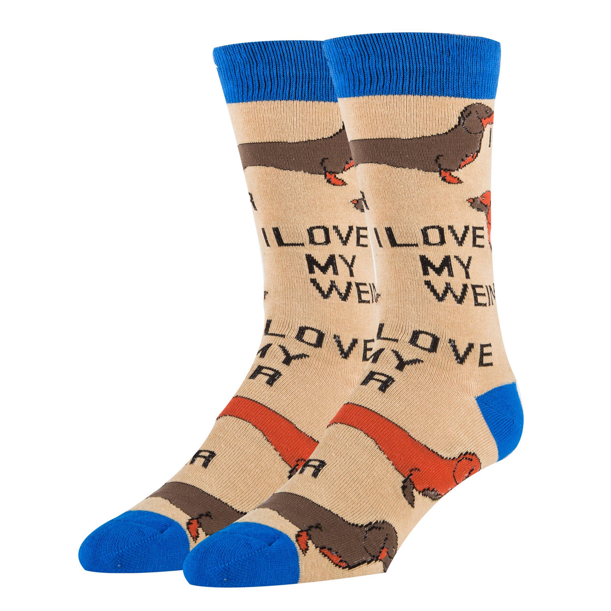 Oooh Yeah!/Love My Weiner | Men&#39;s Cotton Crew Funny Socks