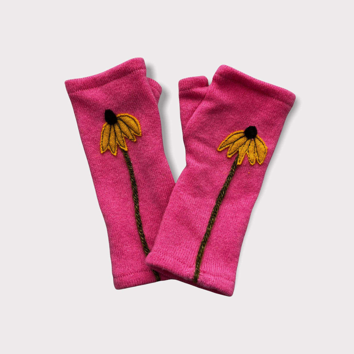 Sardine Fingerless Cashmere Gloves-Coneflower