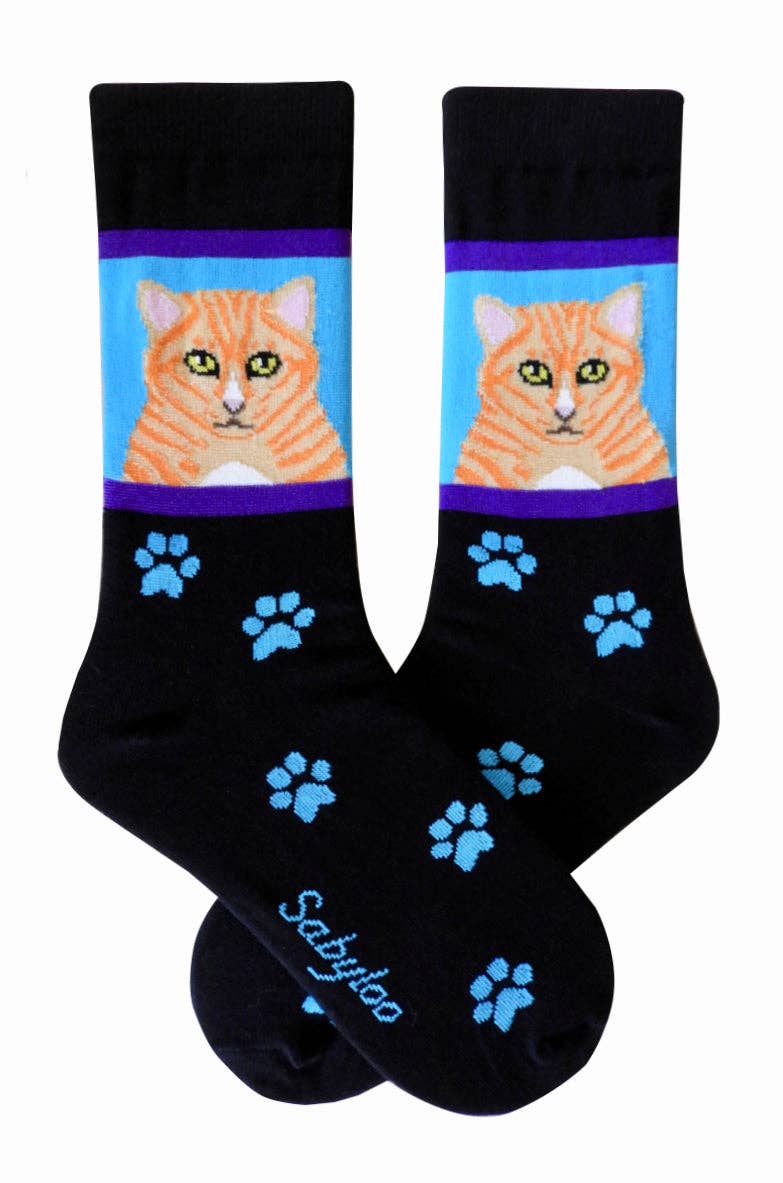 Sabyloo/Orange Tabby 2 Cat Socks