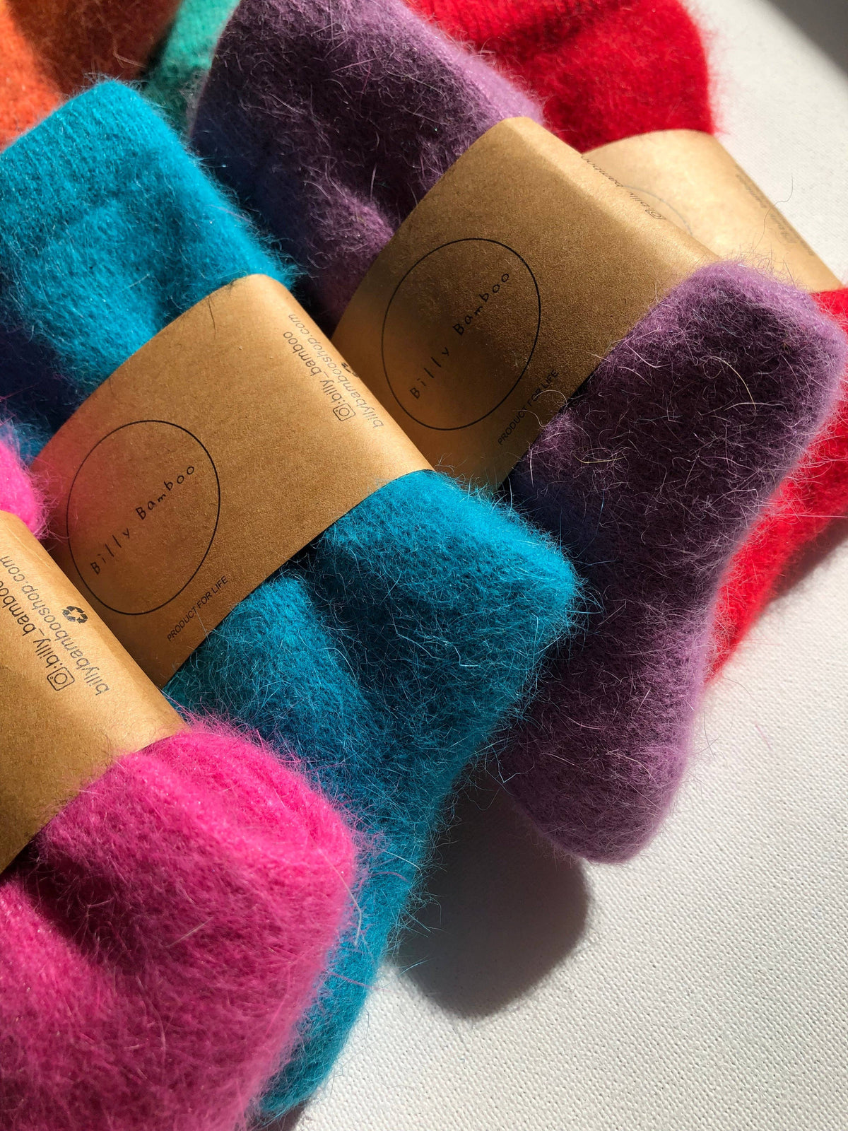 Billy Bamboo/FLUFFY ANGORA SOCKS - CRYSTALS