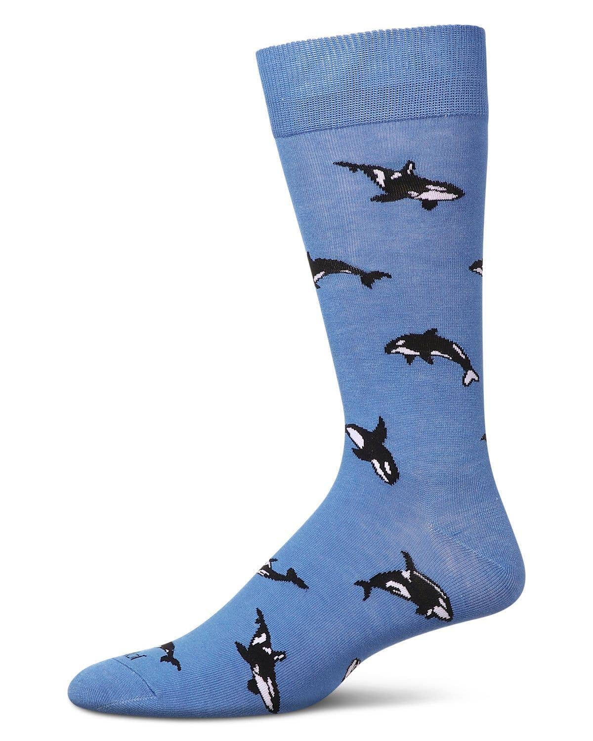 Memoi/Men's Whales Rayon From Bamboo Crew Socks