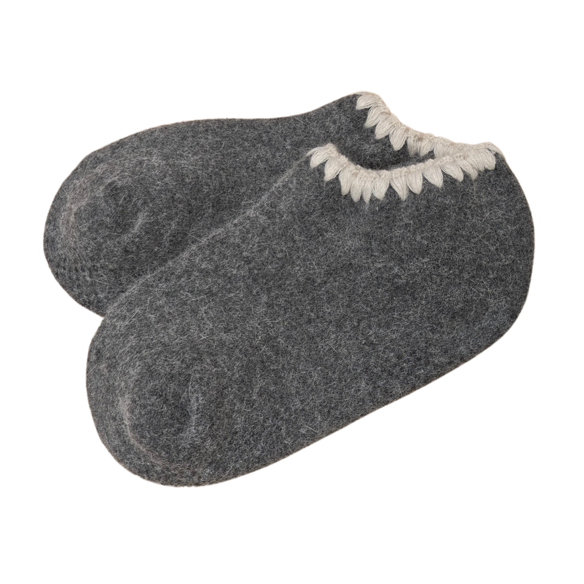 Handcrafted Angora Slipper Socks | Grips | M