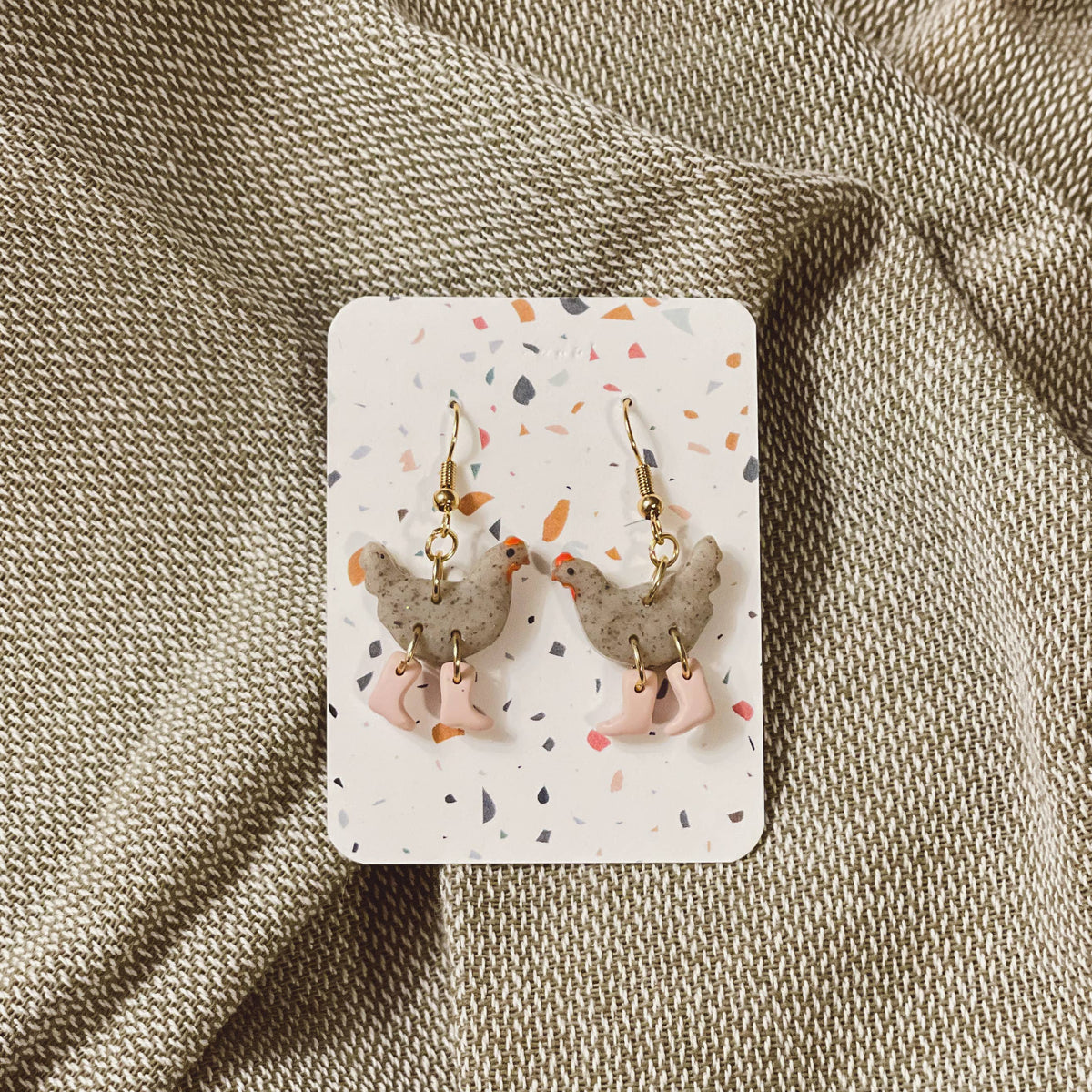 Sydni Carlson Art/Chickens with Boots Earrings